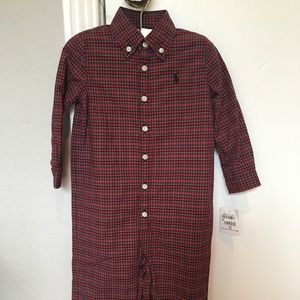 Ralph Lauren Plaid Baby Boy Coveralls